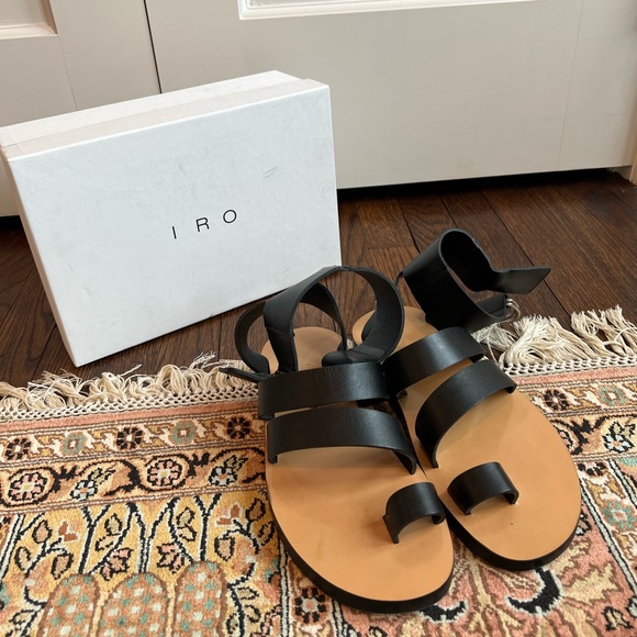 IRO Baby Toe Ring Sandals, Size EU 39, Black - Picture 3 of 6